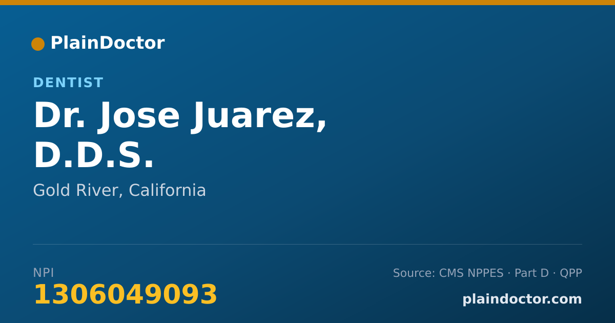 Shareable card for Jose Juarez, D.D.S. - Dentist, Gold River, CA