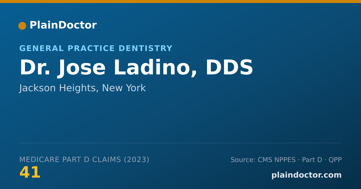 Shareable card for Jose Ladino, DDS - General Practice Dentistry, Jackson Heights, NY