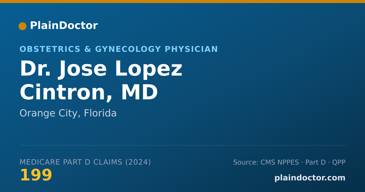 Shareable card for Jose Lopez Cintron, MD - Obstetrics & Gynecology Physician, Orange City, FL