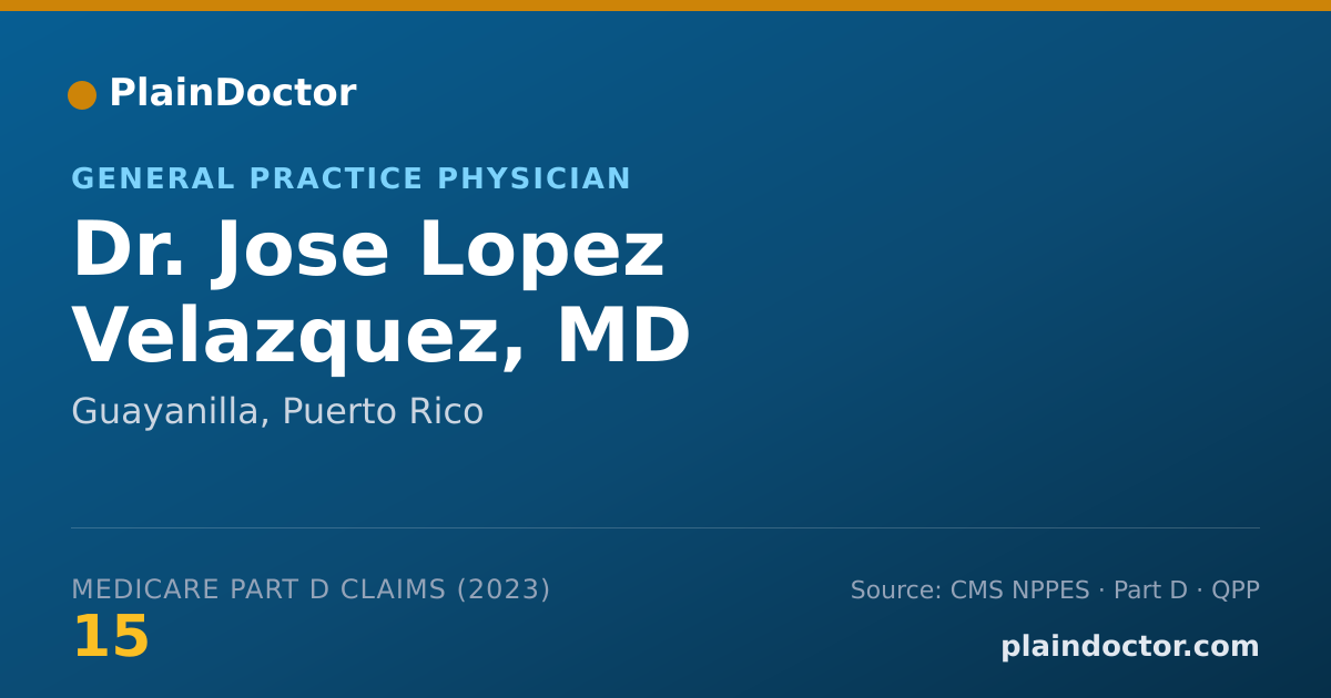 Shareable card for Jose Lopez Velazquez, MD - General Practice Physician, Guayanilla, PR
