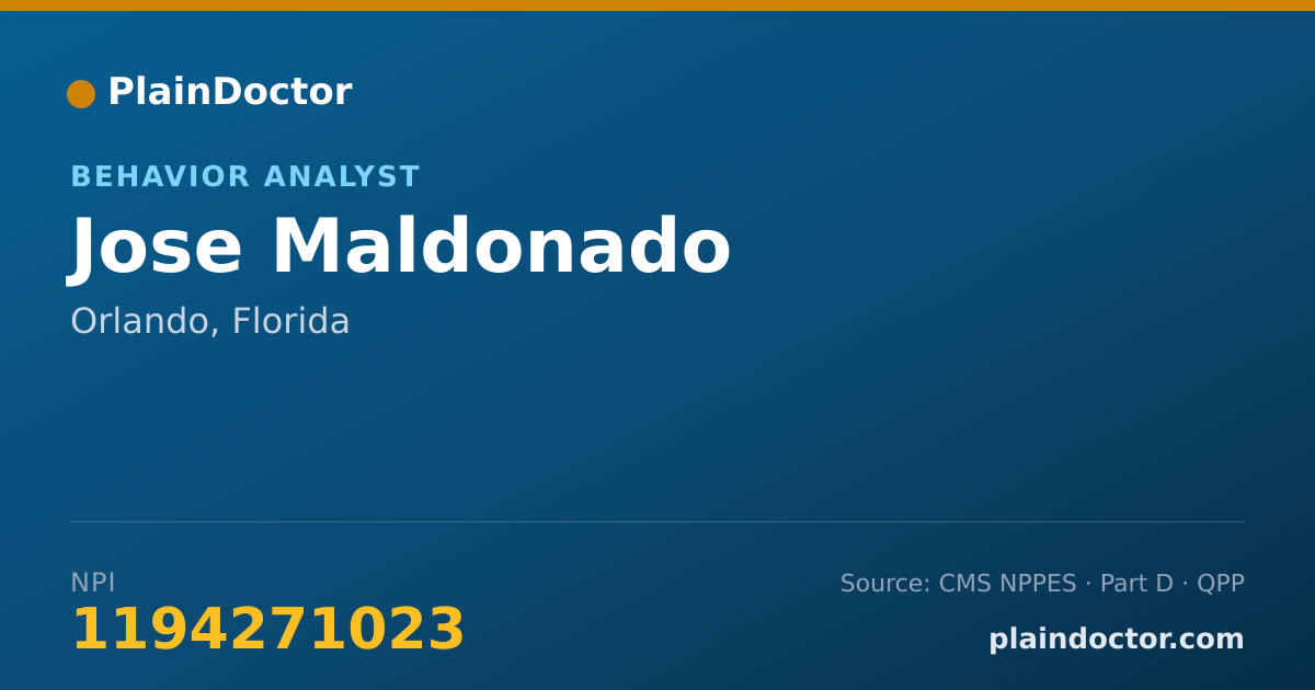 Shareable card for Jose Maldonado - Behavior Analyst, Orlando, FL