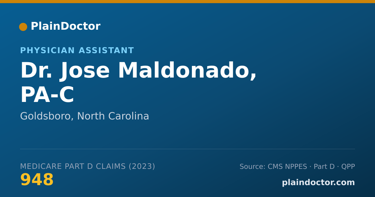 Shareable card for Jose Maldonado, PA-C - Physician Assistant, Goldsboro, NC