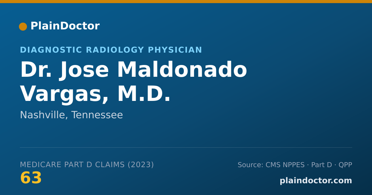 Shareable card for Jose Maldonado Vargas, M.D. - Diagnostic Radiology Physician, Nashville, TN