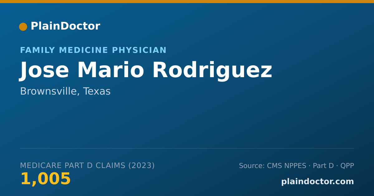 Shareable card for Jose Mario Rodriguez - Family Medicine Physician, Brownsville, TX