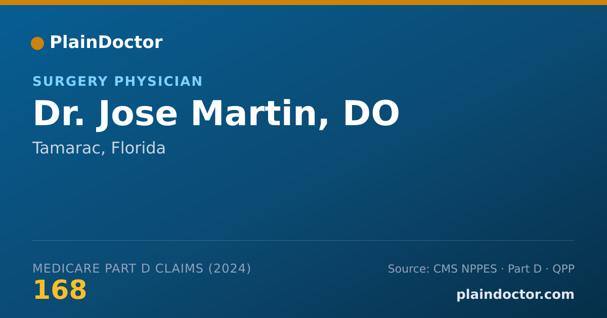 Shareable card for Jose Martin, DO - Surgery Physician, Tamarac, FL