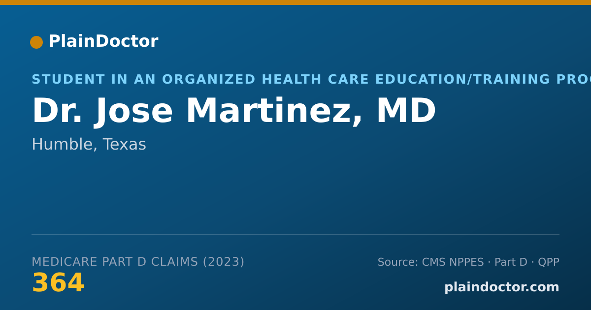 Shareable card for Jose Martinez, MD - Student in an Organized Health Care Education/Training Program, Humble, TX