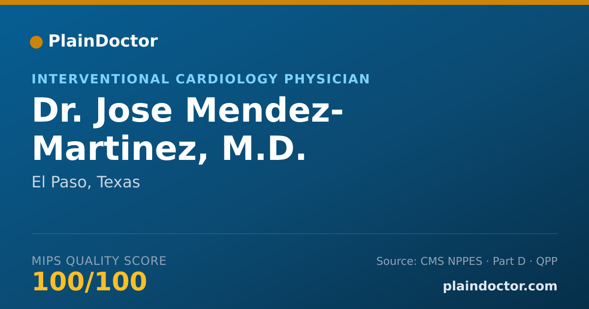 Shareable card for Jose Mendez- Martinez, M.D. - Interventional Cardiology Physician, El Paso, TX