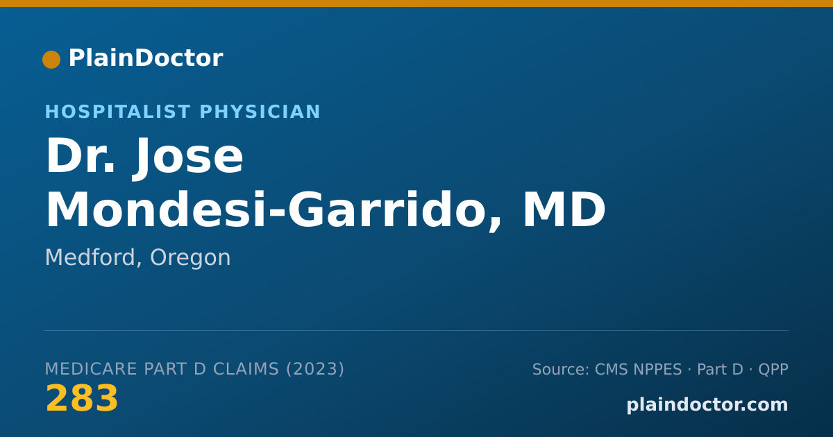 Shareable card for Jose Mondesi-Garrido, MD - Hospitalist Physician, Medford, OR