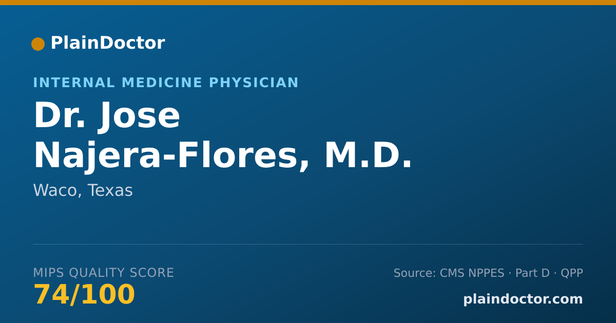 Shareable card for Jose Najera-Flores, M.D. - Internal Medicine Physician, Waco, TX