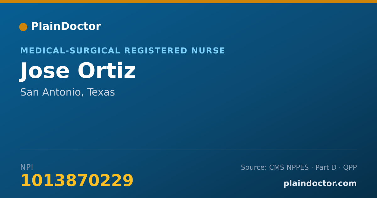 Shareable card for Jose Ortiz - Medical-Surgical Registered Nurse, San Antonio, TX
