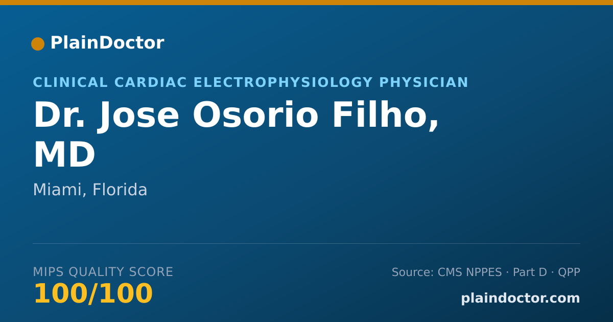 Shareable card for Jose Osorio Filho, MD - Clinical Cardiac Electrophysiology Physician, Miami, FL