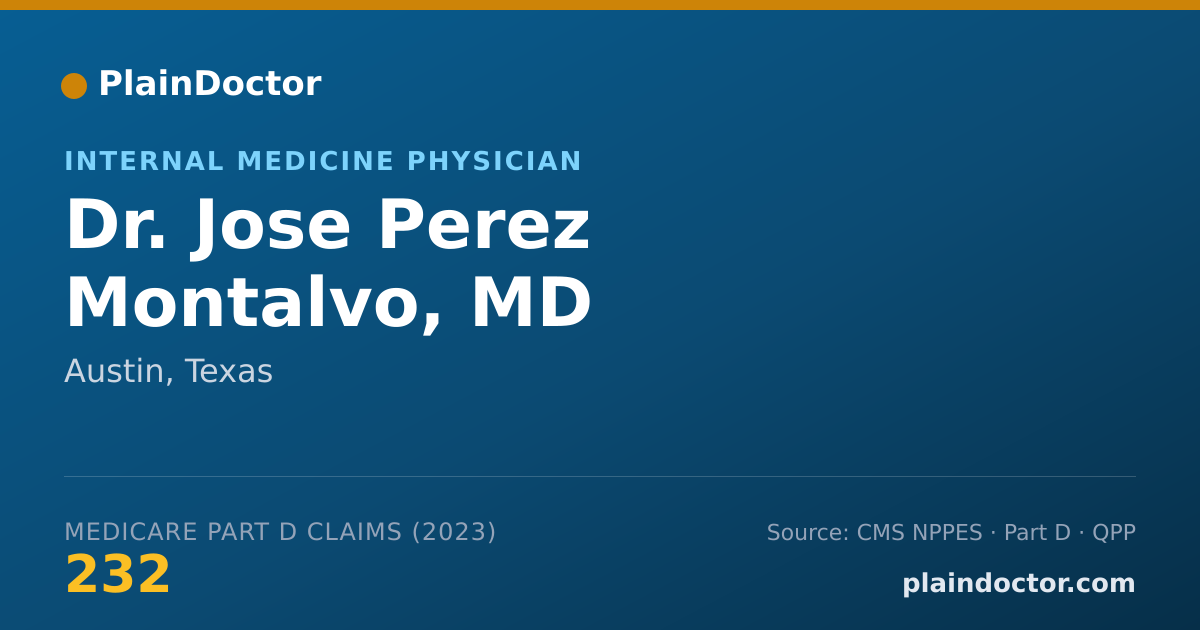 Shareable card for Jose Perez Montalvo, MD - Internal Medicine Physician, Austin, TX