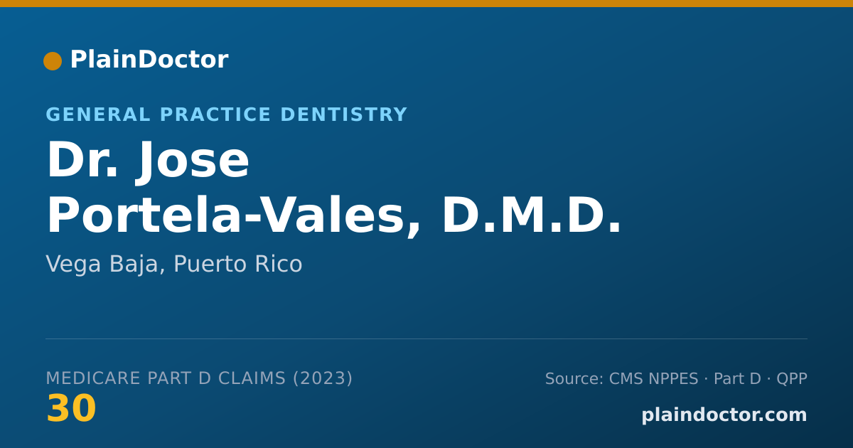 Shareable card for Jose Portela-Vales, D.M.D. - General Practice Dentistry, Vega Baja, PR