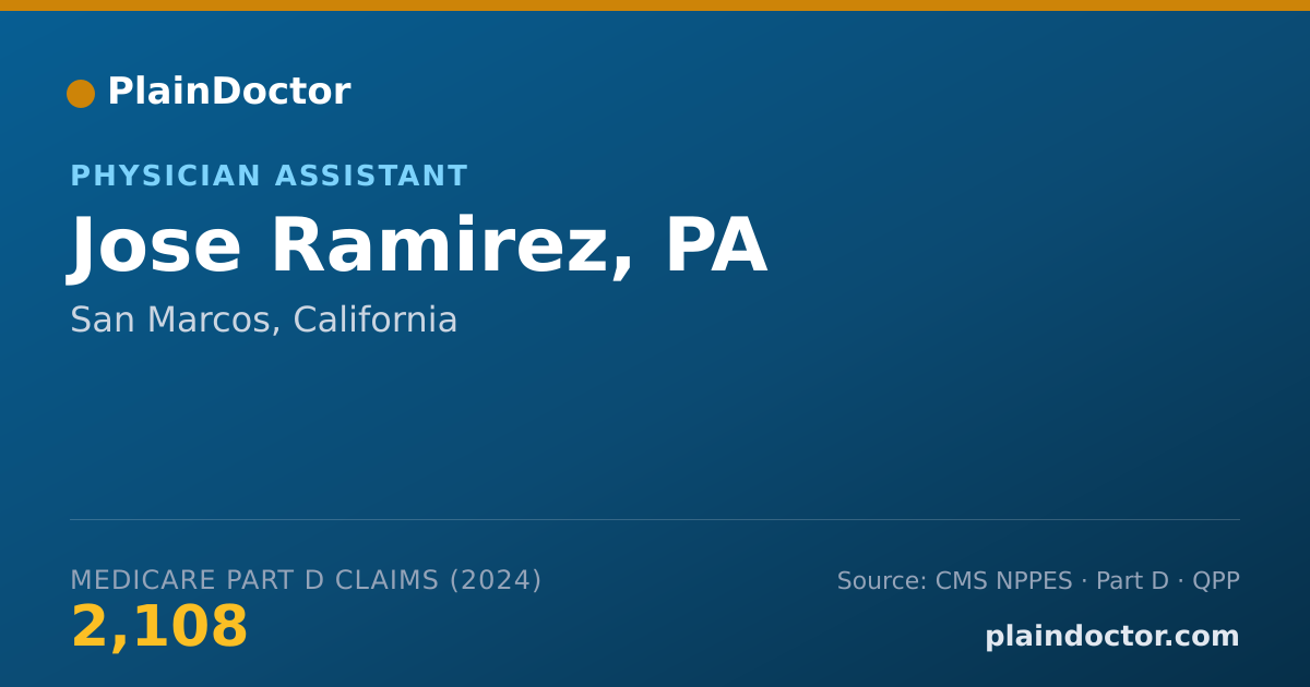 Shareable card for Jose Ramirez, PA - Physician Assistant, San Marcos, CA