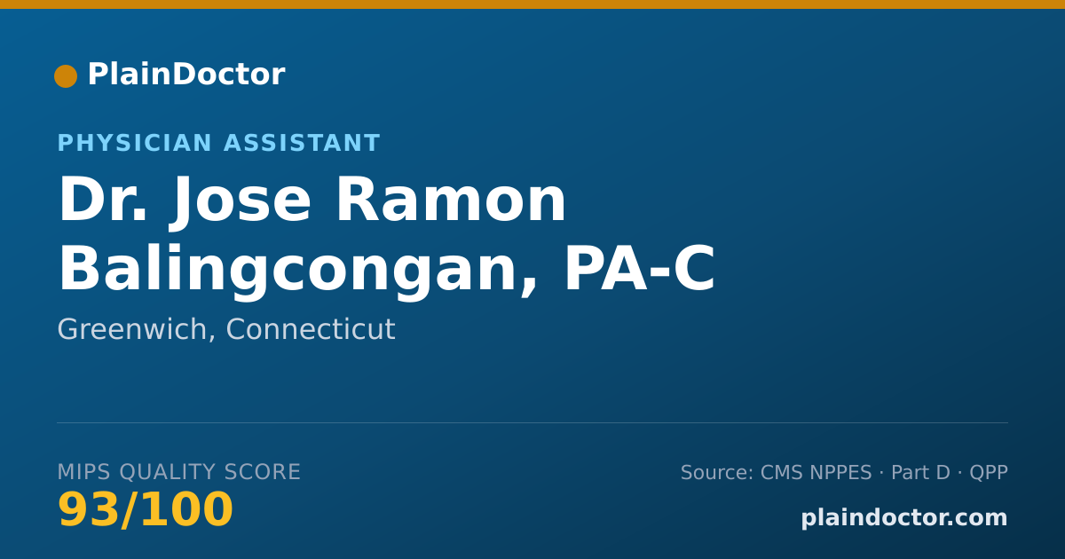 Shareable card for Jose Ramon Balingcongan, PA-C - Physician Assistant, Greenwich, CT