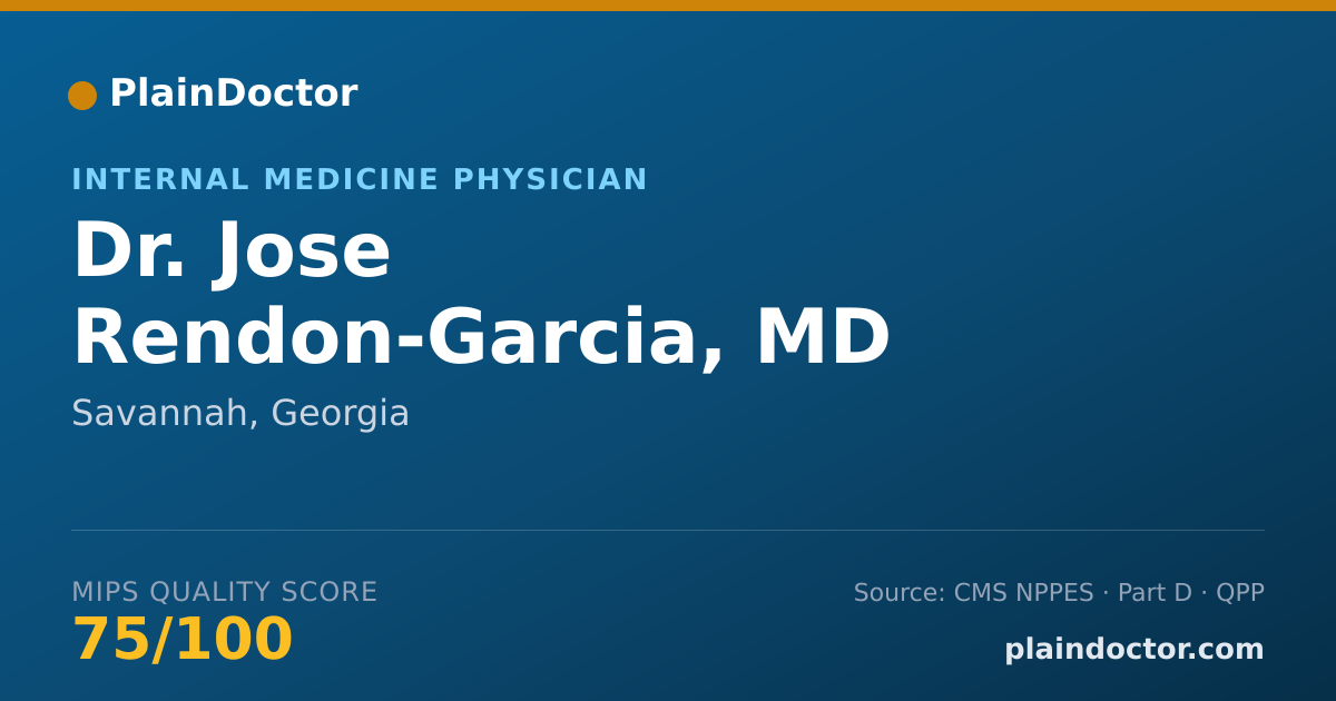 Shareable card for Jose Rendon-Garcia, MD - Internal Medicine Physician, Savannah, GA