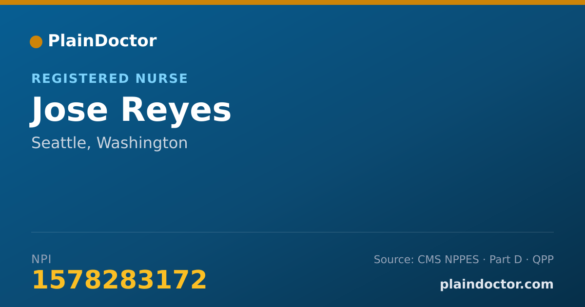 Shareable card for Jose Reyes - Registered Nurse, Seattle, WA