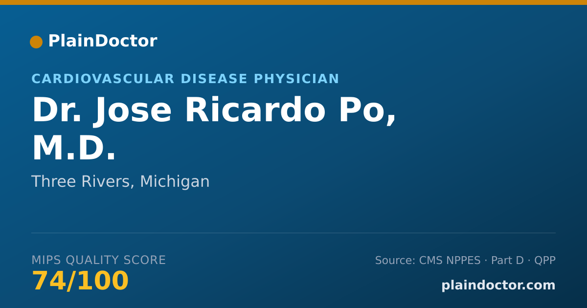 Shareable card for Jose Ricardo Po, M.D. - Cardiovascular Disease Physician, Three Rivers, MI