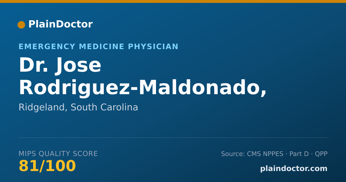 Shareable card for Jose Rodriguez-Maldonado, M.D. - Emergency Medicine Physician, Ridgeland, SC