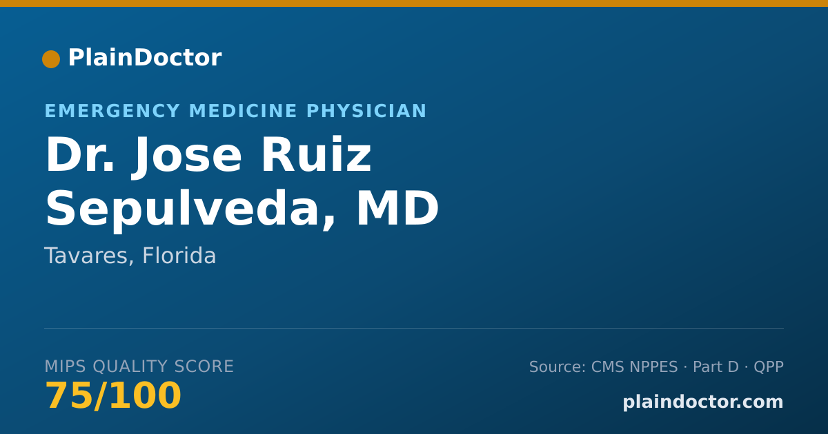 Shareable card for Jose Ruiz Sepulveda, MD - Emergency Medicine Physician, Tavares, FL