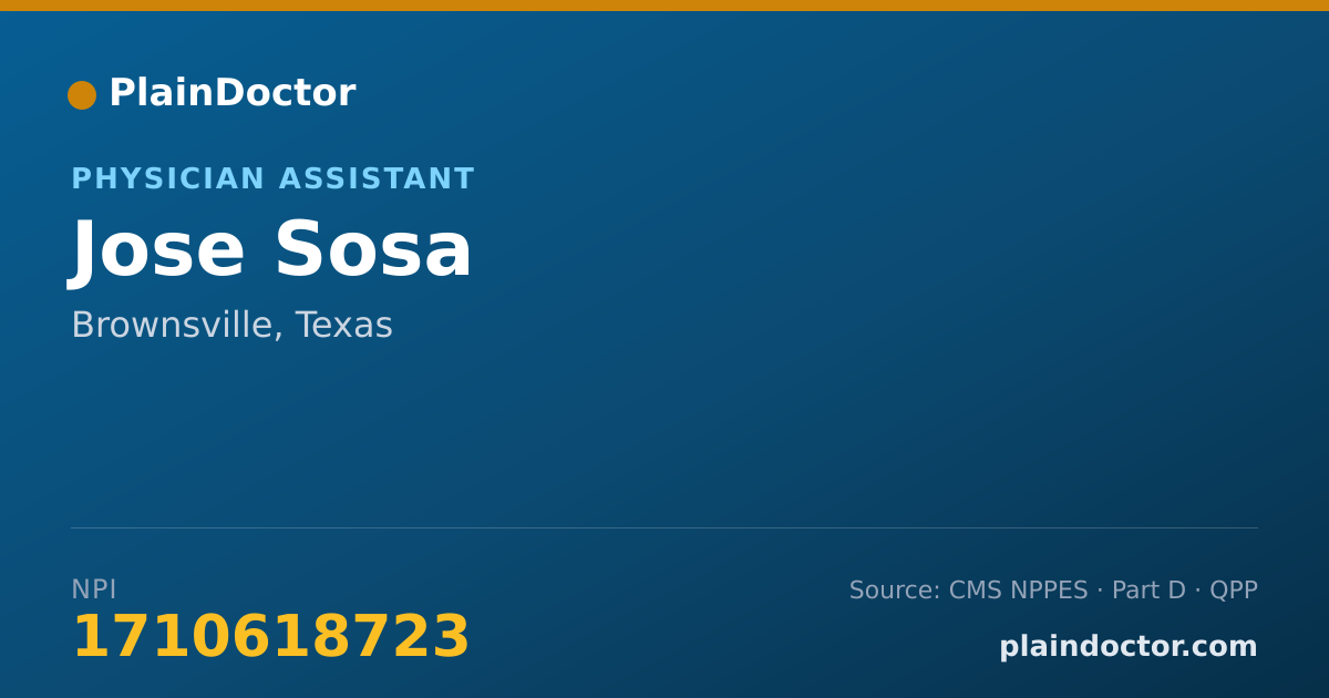 Shareable card for Jose Sosa - Pediatric Emergency Medicine (Pediatrics) Physician, Brownsville, TX
