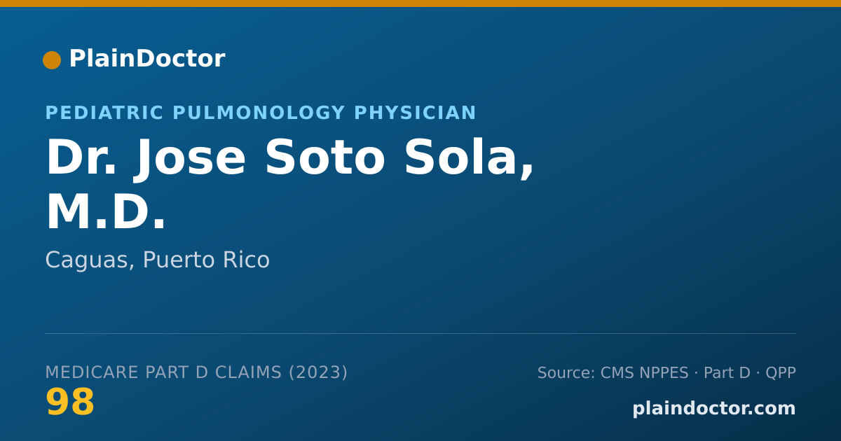 Shareable card for Jose Soto Sola, M.D. - Pediatric Pulmonology Physician, Caguas, PR