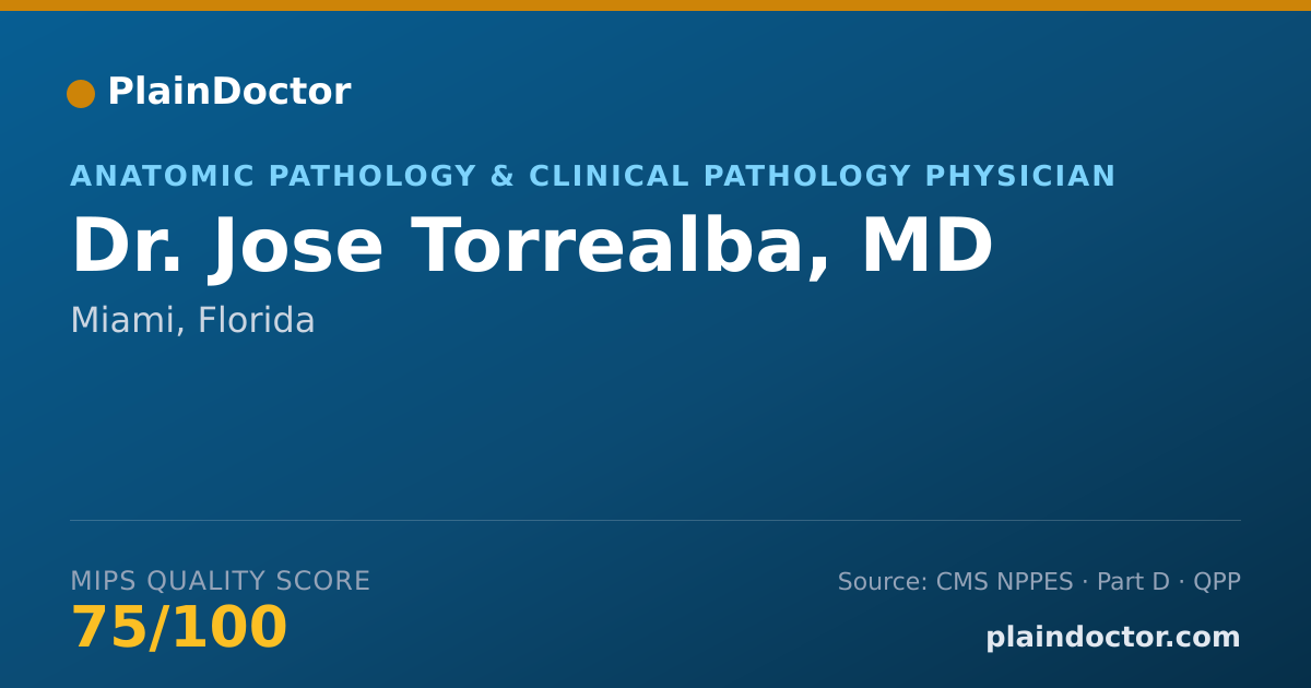Shareable card for Jose Torrealba, MD - Anatomic Pathology & Clinical Pathology Physician, Miami, FL