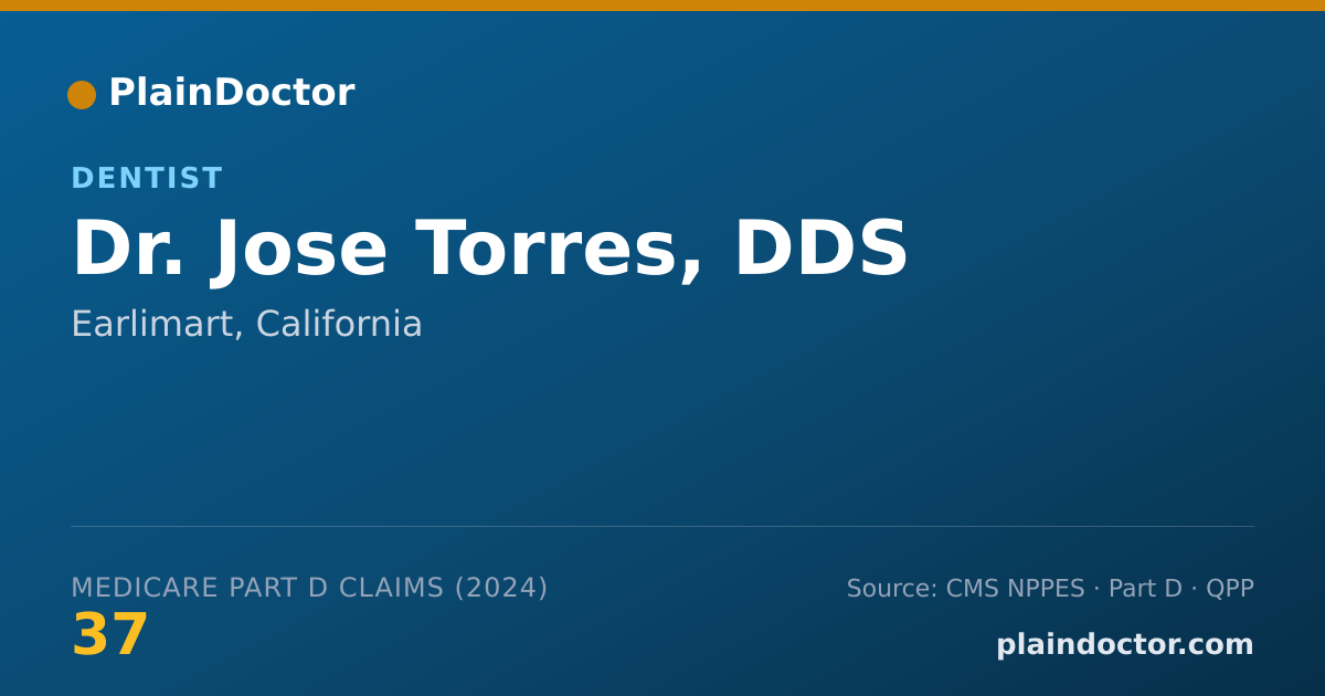 Shareable card for Jose Torres, DDS - Dentist, Earlimart, CA