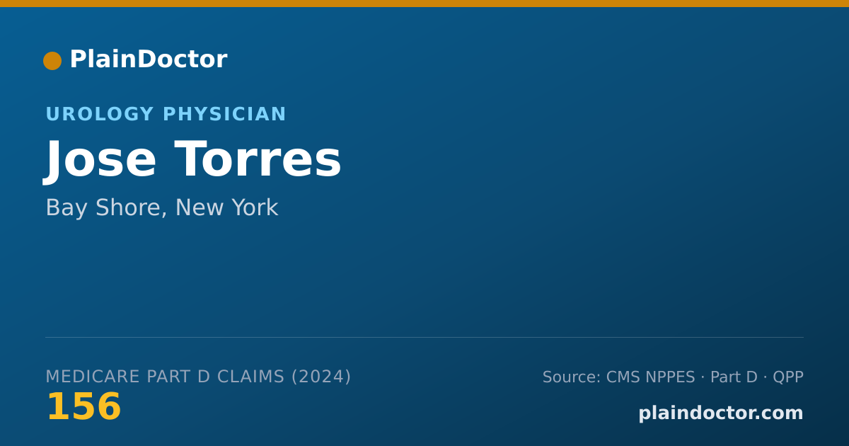 Shareable card for Jose Torres - Urology Physician, Bay Shore, NY