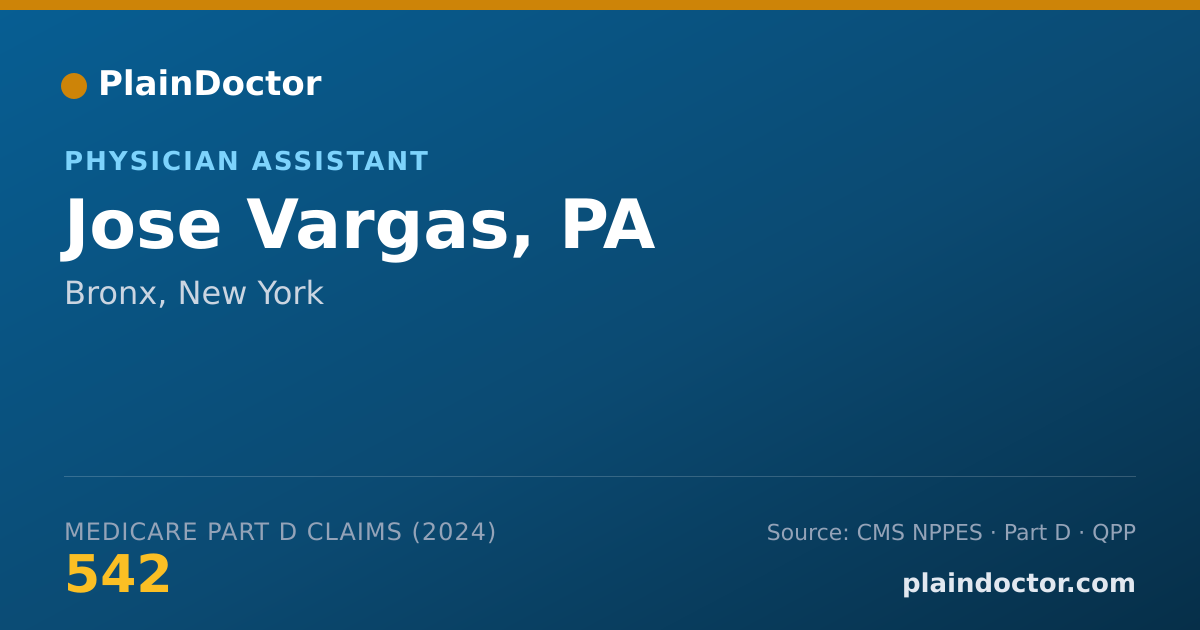Shareable card for Jose Vargas, PA - Physician Assistant, Bronx, NY