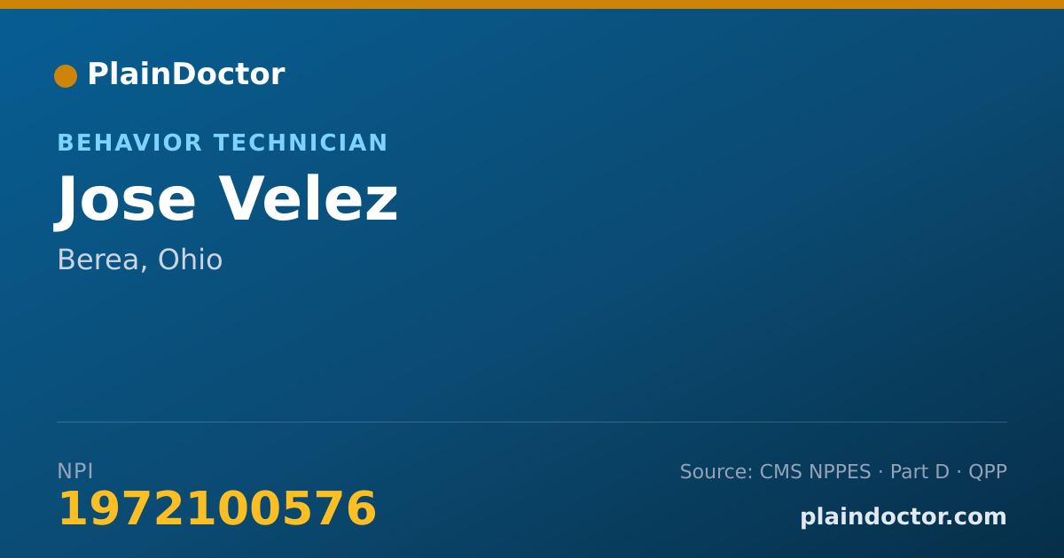 Shareable card for Jose Velez - Behavior Technician, Berea, OH
