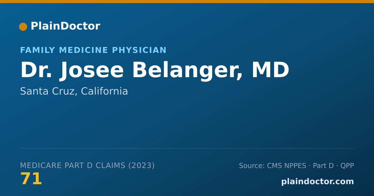Shareable card for Josee Belanger, MD - Family Medicine Physician, Santa Cruz, CA