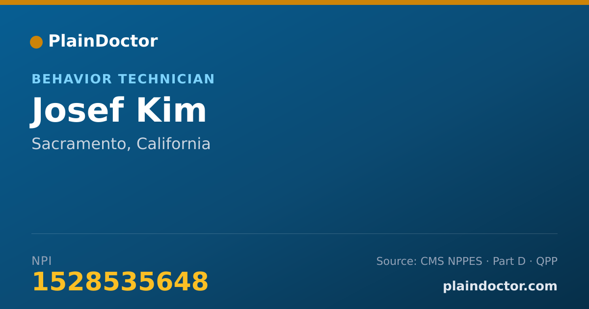 Shareable card for Josef Kim - Behavior Technician, Sacramento, CA