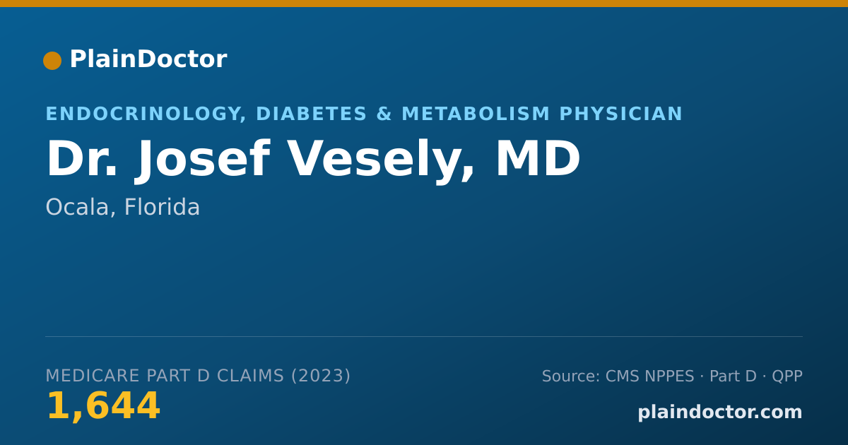 Shareable card for Josef Vesely, MD - Endocrinology, Diabetes & Metabolism Physician, Ocala, FL