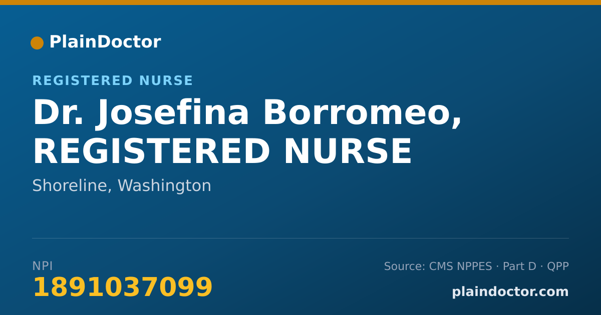 Shareable card for Josefina Borromeo, REGISTERED NURSE - Registered Nurse, Shoreline, WA