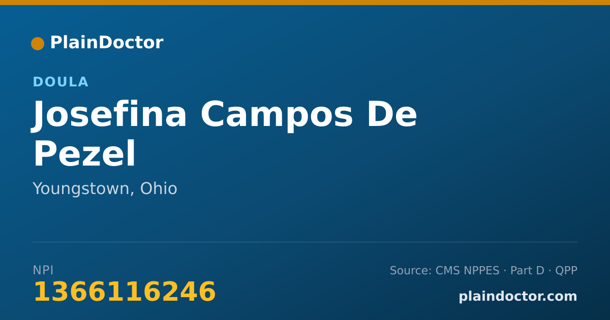 Shareable card for Josefina Campos De Pezel - Doula, Youngstown, OH
