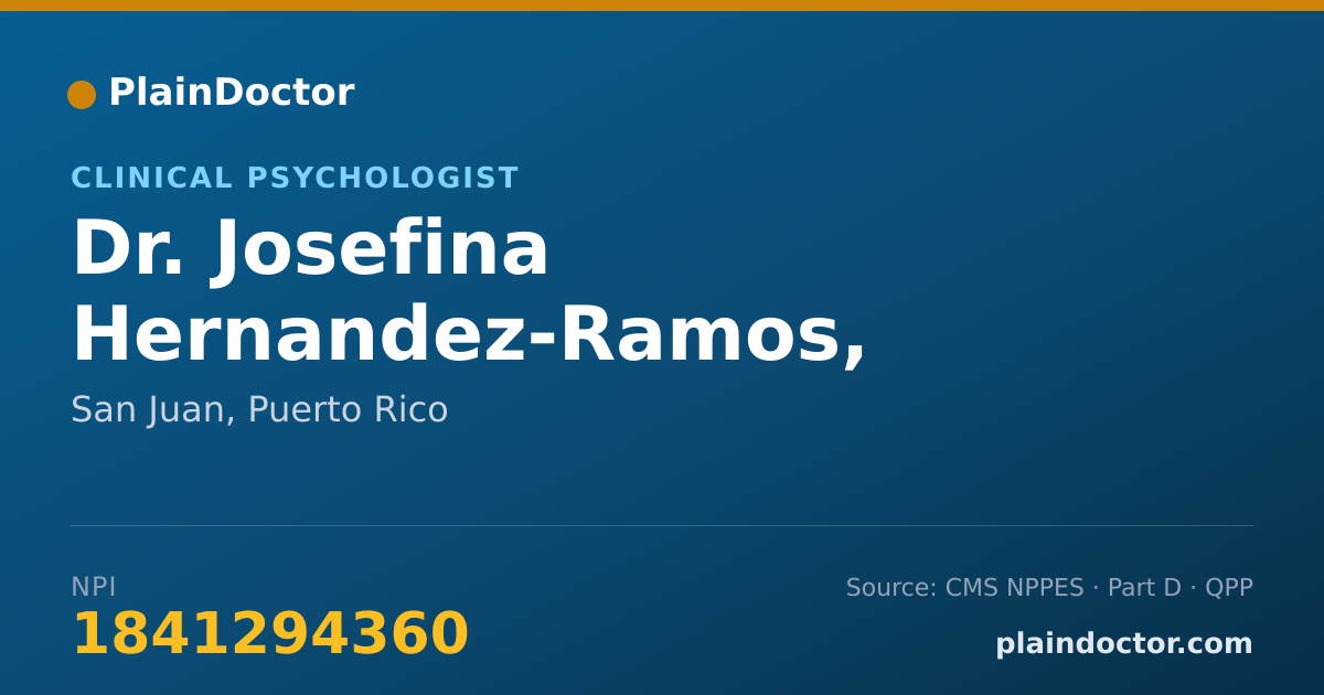 Shareable card for Josefina Hernandez-Ramos, PSY.D. - Clinical Psychologist, San Juan, PR