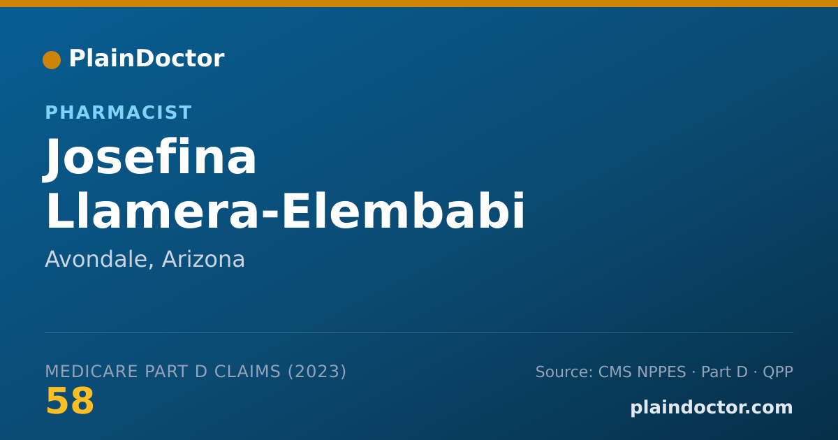 Shareable card for Josefina Llamera-Elembabi - Pharmacist, Avondale, AZ