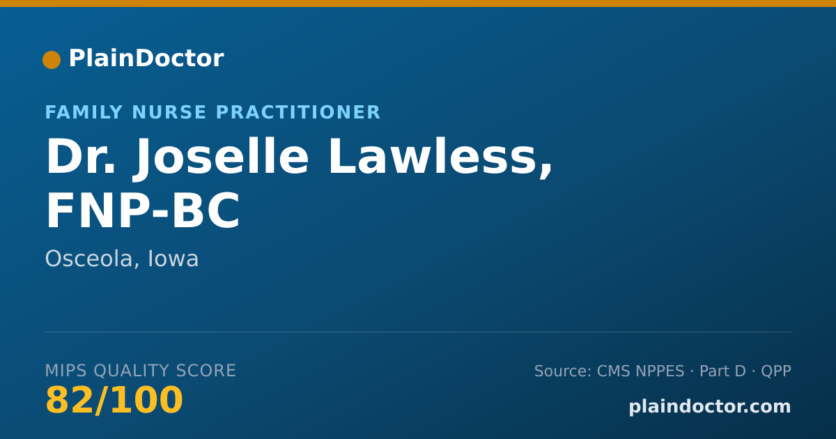Shareable card for Joselle Lawless, FNP-BC - Family Nurse Practitioner, Osceola, IA