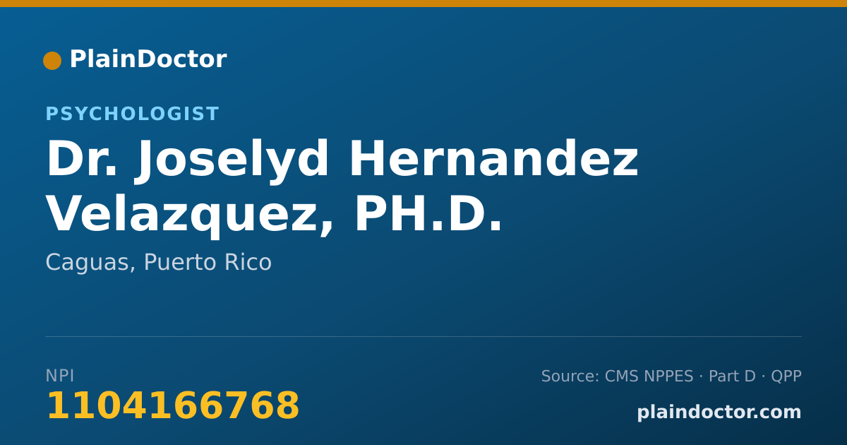 Shareable card for Joselyd Hernandez Velazquez, PH.D. - Psychologist, Caguas, PR