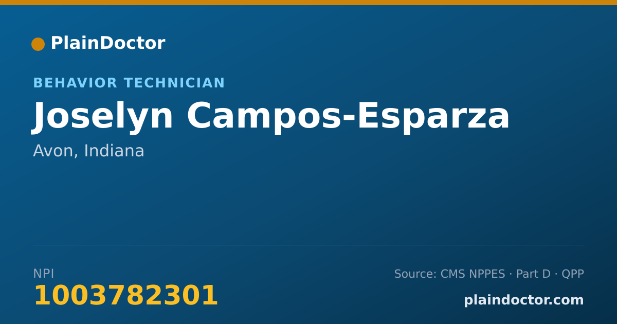Shareable card for Joselyn Campos-Esparza - Behavior Technician, Avon, IN