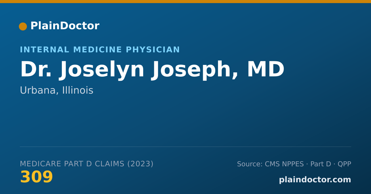Shareable card for Joselyn Joseph, MD - Internal Medicine Physician, Urbana, IL