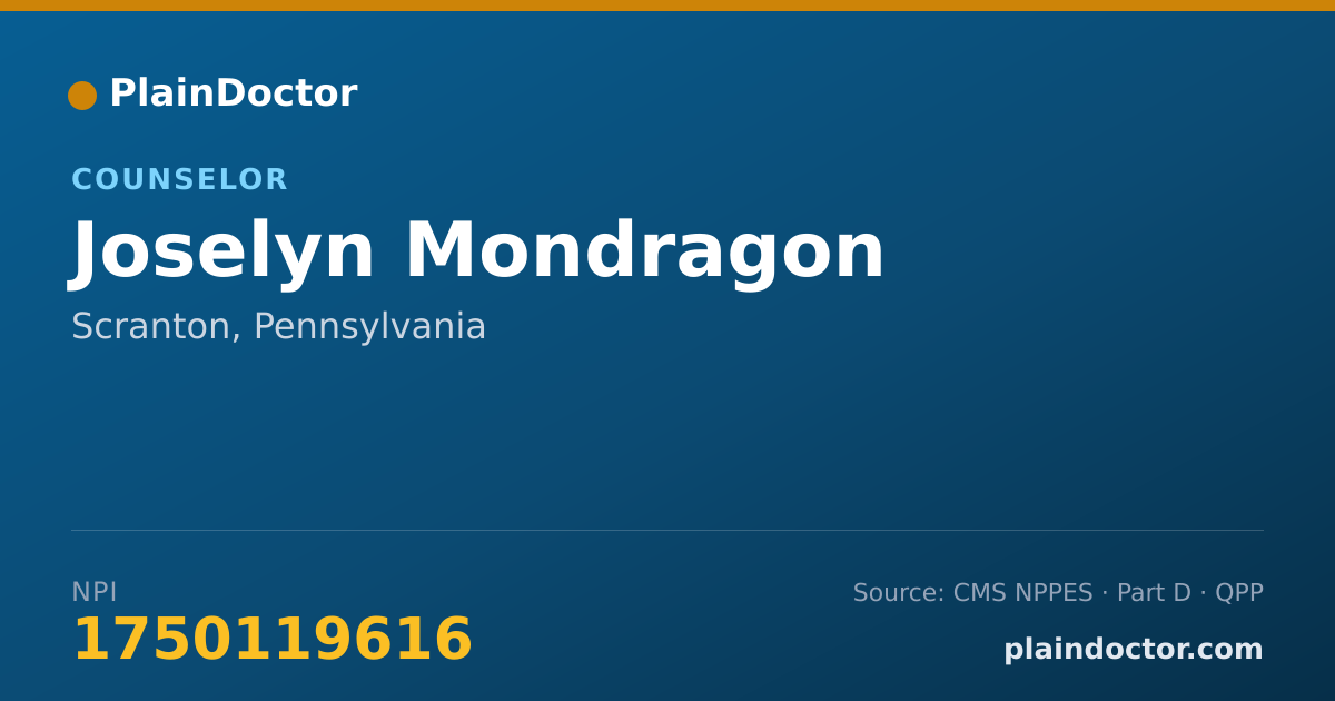 Shareable card for Joselyn Mondragon - Counselor, Scranton, PA