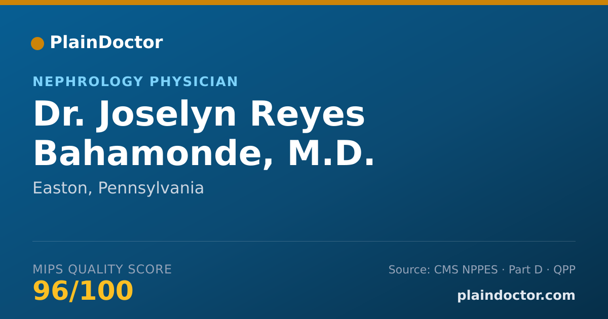 Shareable card for Joselyn Reyes Bahamonde, M.D. - Nephrology Physician, Easton, PA