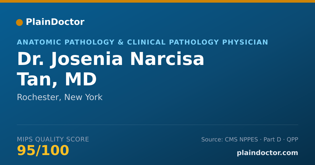 Shareable card for Josenia Narcisa Tan, MD - Anatomic Pathology & Clinical Pathology Physician, Rochester, NY
