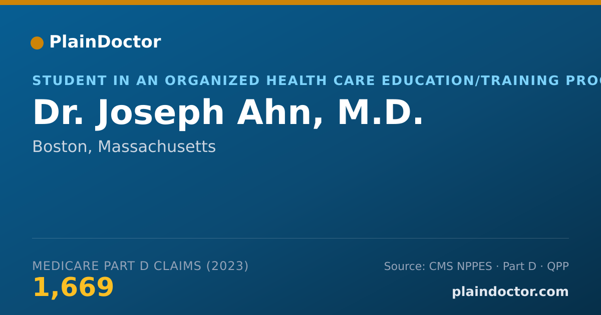 Shareable card for Joseph Ahn, M.D. - Student in an Organized Health Care Education/Training Program, Boston, MA