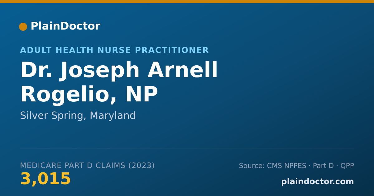 Shareable card for Joseph Arnell Rogelio, NP - Adult Health Nurse Practitioner, Silver Spring, MD
