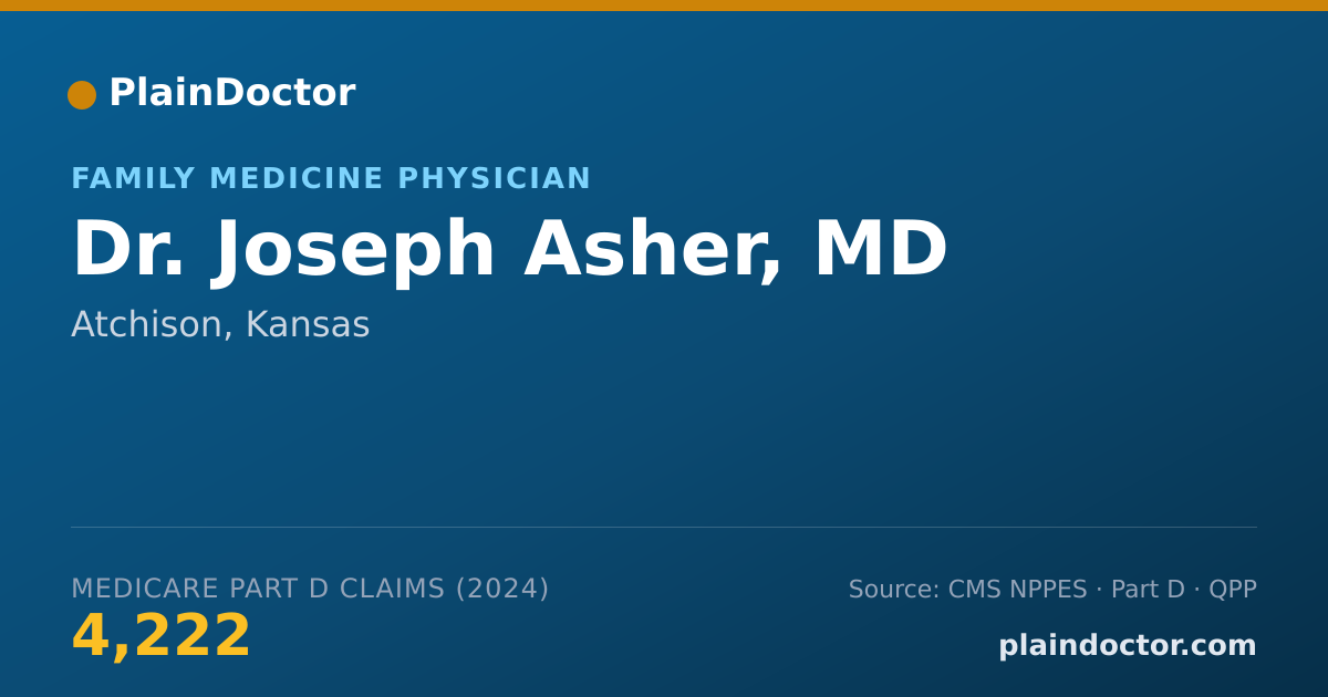Shareable card for Joseph Asher, MD - Family Medicine Physician, Atchison, KS