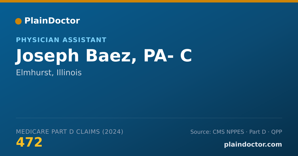 Shareable card for Joseph Baez, PA- C - Physician Assistant, Elmhurst, IL