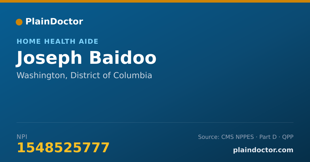 Shareable card for Joseph Baidoo - Home Health Aide, Washington, DC